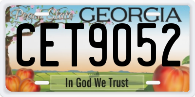 GA license plate CET9052
