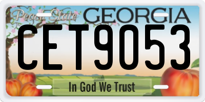 GA license plate CET9053