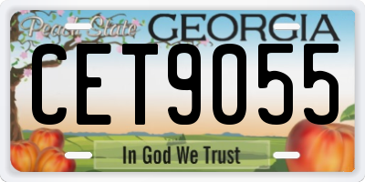 GA license plate CET9055
