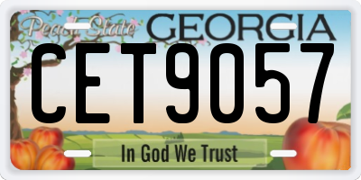 GA license plate CET9057