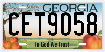 GA license plate CET9058