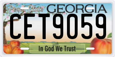 GA license plate CET9059