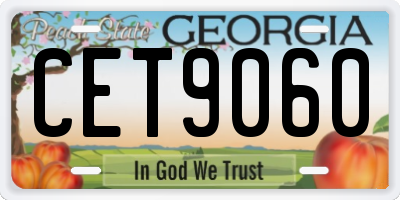GA license plate CET9060
