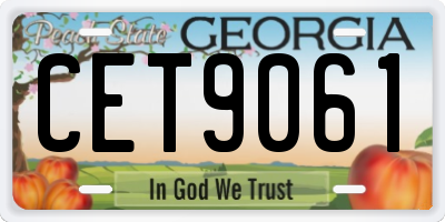 GA license plate CET9061
