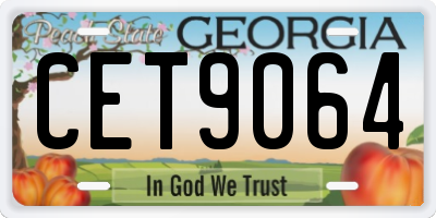 GA license plate CET9064