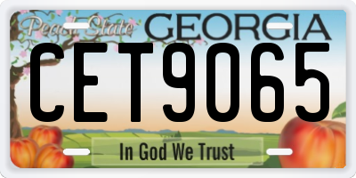 GA license plate CET9065