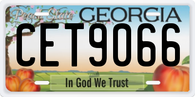 GA license plate CET9066