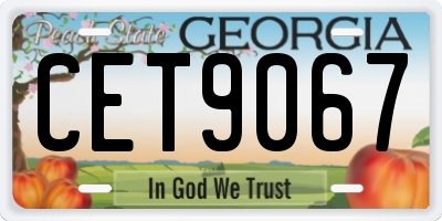 GA license plate CET9067