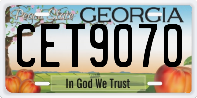 GA license plate CET9070