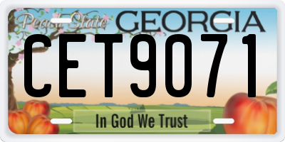 GA license plate CET9071