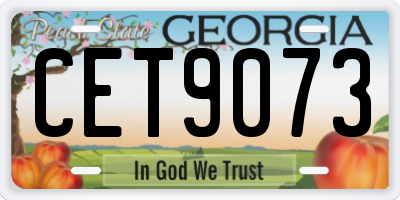 GA license plate CET9073