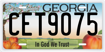 GA license plate CET9075