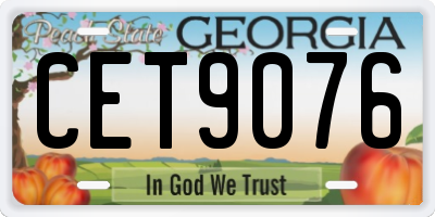 GA license plate CET9076