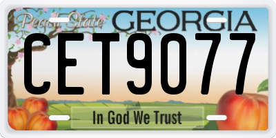 GA license plate CET9077