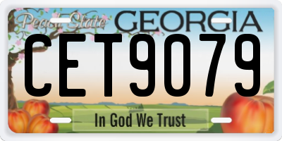 GA license plate CET9079