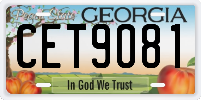 GA license plate CET9081