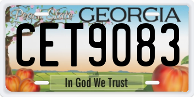 GA license plate CET9083