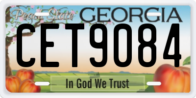 GA license plate CET9084
