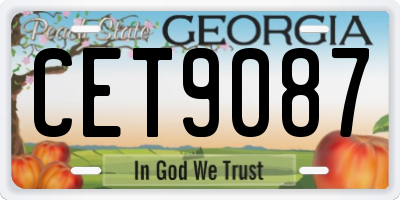 GA license plate CET9087