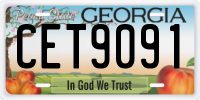 GA license plate CET9091