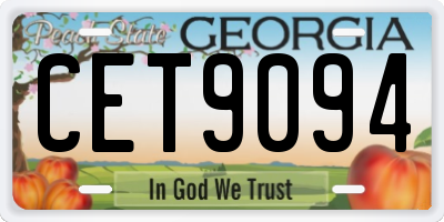 GA license plate CET9094