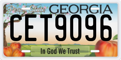 GA license plate CET9096