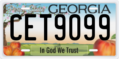 GA license plate CET9099