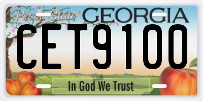 GA license plate CET9100