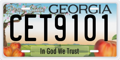 GA license plate CET9101