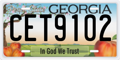 GA license plate CET9102