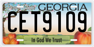 GA license plate CET9109