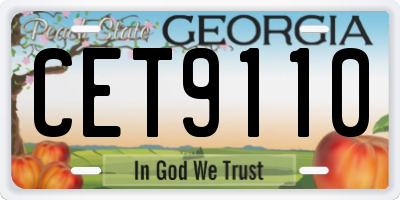 GA license plate CET9110