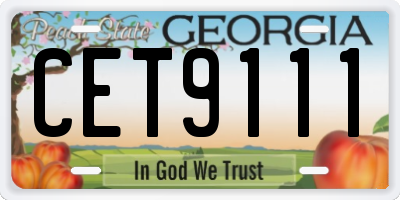 GA license plate CET9111