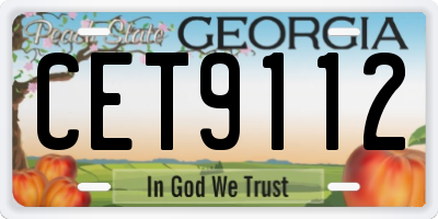 GA license plate CET9112