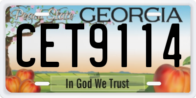 GA license plate CET9114