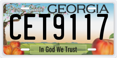 GA license plate CET9117