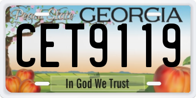 GA license plate CET9119