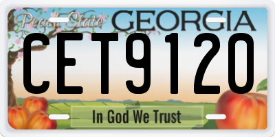 GA license plate CET9120