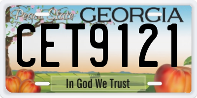 GA license plate CET9121