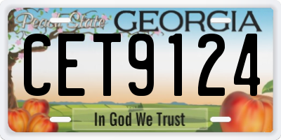 GA license plate CET9124