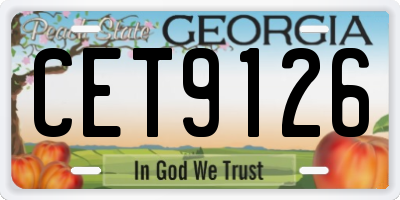 GA license plate CET9126