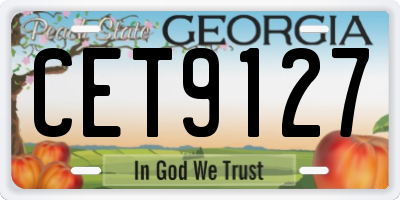 GA license plate CET9127