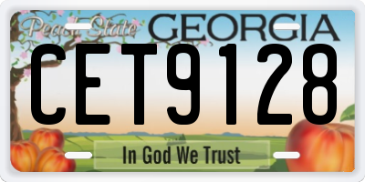 GA license plate CET9128