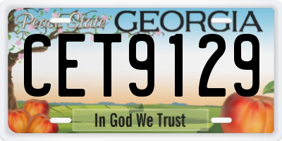 GA license plate CET9129
