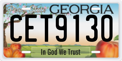 GA license plate CET9130