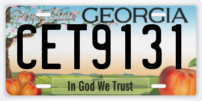 GA license plate CET9131