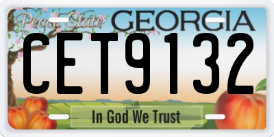 GA license plate CET9132
