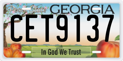 GA license plate CET9137