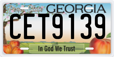 GA license plate CET9139