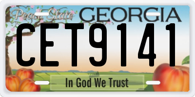 GA license plate CET9141